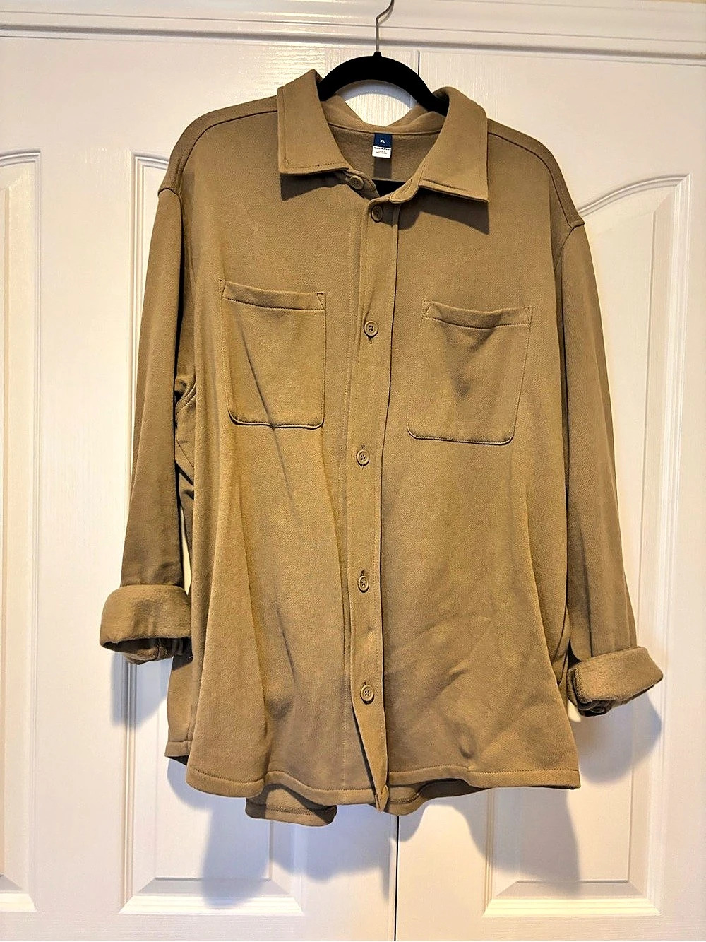 Old Navy Fleece-Knit Shirt Jacket in Brown XL